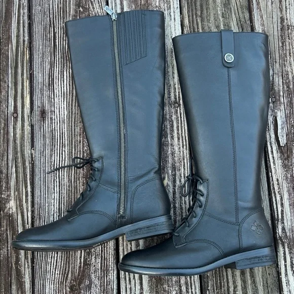 New Patricia Nash Black Leather Cavallo Lace-up Knee High Riding Boot, 7.5 - Picture 9 of 11